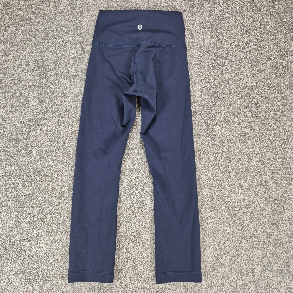 Lululemon Wunder Train High-Rise Crop 21" Womens 2 Navy Blue Leggings - Picture 2 of 8